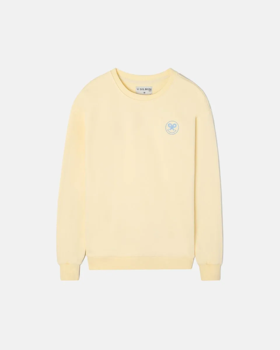 Детская толстовка с круглым вырезом и принтом на спине Silbon, желтый 
Детская толстовка с круглым вырезом и принтом на спине Silbon, желтый