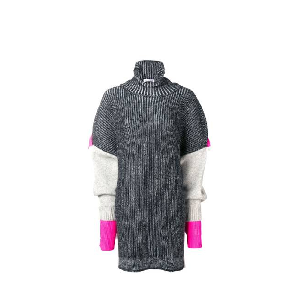 Трикотажная футболка Balenciaga серо-черная 
Трикотажная футболка Balenciaga серо-черная