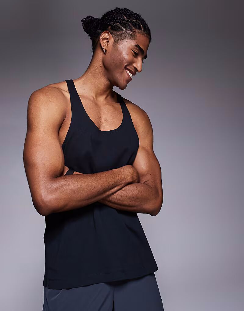 Хлопковая майка-стрингер с быстросохнущей отделкой черного цвета 4505
Хлопковая майка-стрингер с быстросохнущей отделкой черного цвета 4505