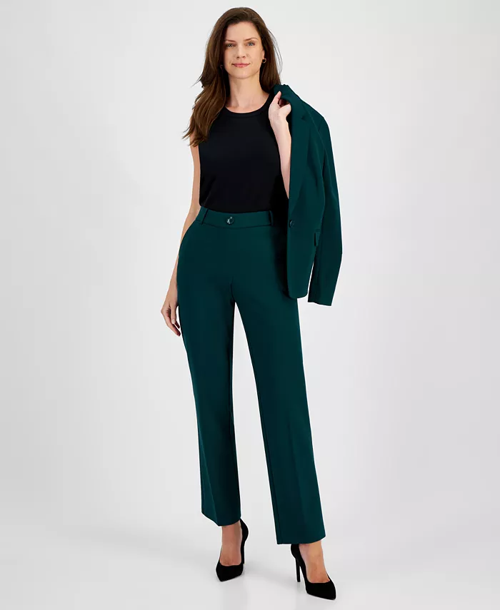 Прямые брюки с высокой посадкой больших размеров Kasper, зеленый
Прямые брюки с высокой посадкой больших размеров Kasper, зеленый