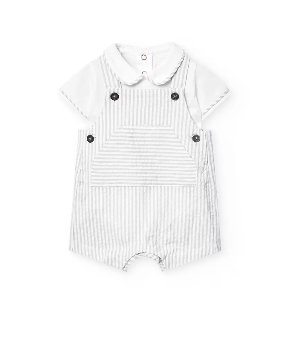 Комплект для мальчика, состоящий из боди с короткими рукавами и полосатого комбинезона Boboli, светло-серый
Комплект для мальчика, состоящий из боди с короткими рукавами и полосатого комбинезона Boboli, светло-серый