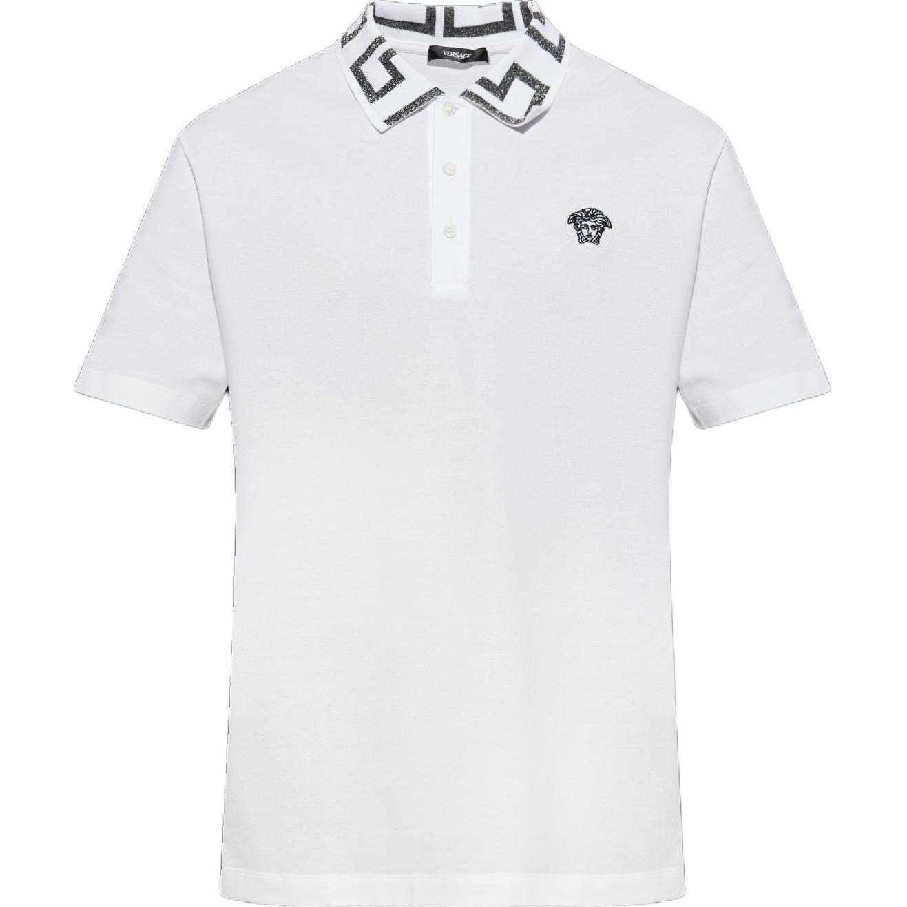 Поло Greca с коротким рукавом и прямым подолом VERSACE, белый
Поло Greca с коротким рукавом и прямым подолом VERSACE, белый