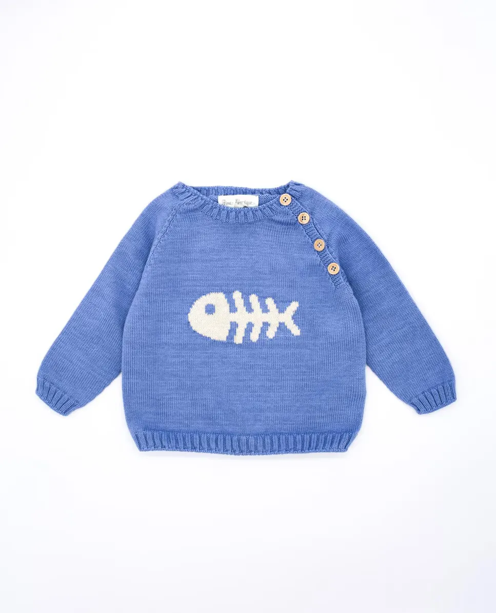 Хлопковый свитер для мальчика с рыбками Fina Ejerique, индиго
Хлопковый свитер для мальчика с рыбками Fina Ejerique, индиго