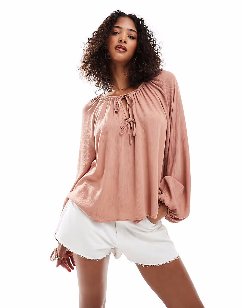 Мисс Селфридж блузка в стиле бохо с завязками спереди и рукавами-фонариками шоколадного цвета Miss Selfridge
Мисс Селфридж блузка в стиле бохо с завязками спереди и рукавами-фонариками шоколадного цвета Miss Selfridge