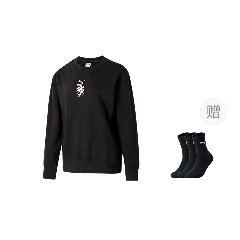 Женская толстовка с круглым вырезом, средней толщины, другие Puma, черный (includes 3 pairs of puma socks)
Женская толстовка с круглым вырезом, средней толщины, другие Puma, черный (includes 3 pairs of puma socks)