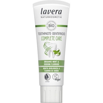 Зубная паста Lavera Complete Care 5 в 1 Защита Органическая мята и фторид натрия Веганская натуральная косметика 75 мл 
Зубная паста Lavera Complete Care 5 в 1 Защита Органическая мята и фторид натрия Веганская натуральная косметика 75 мл