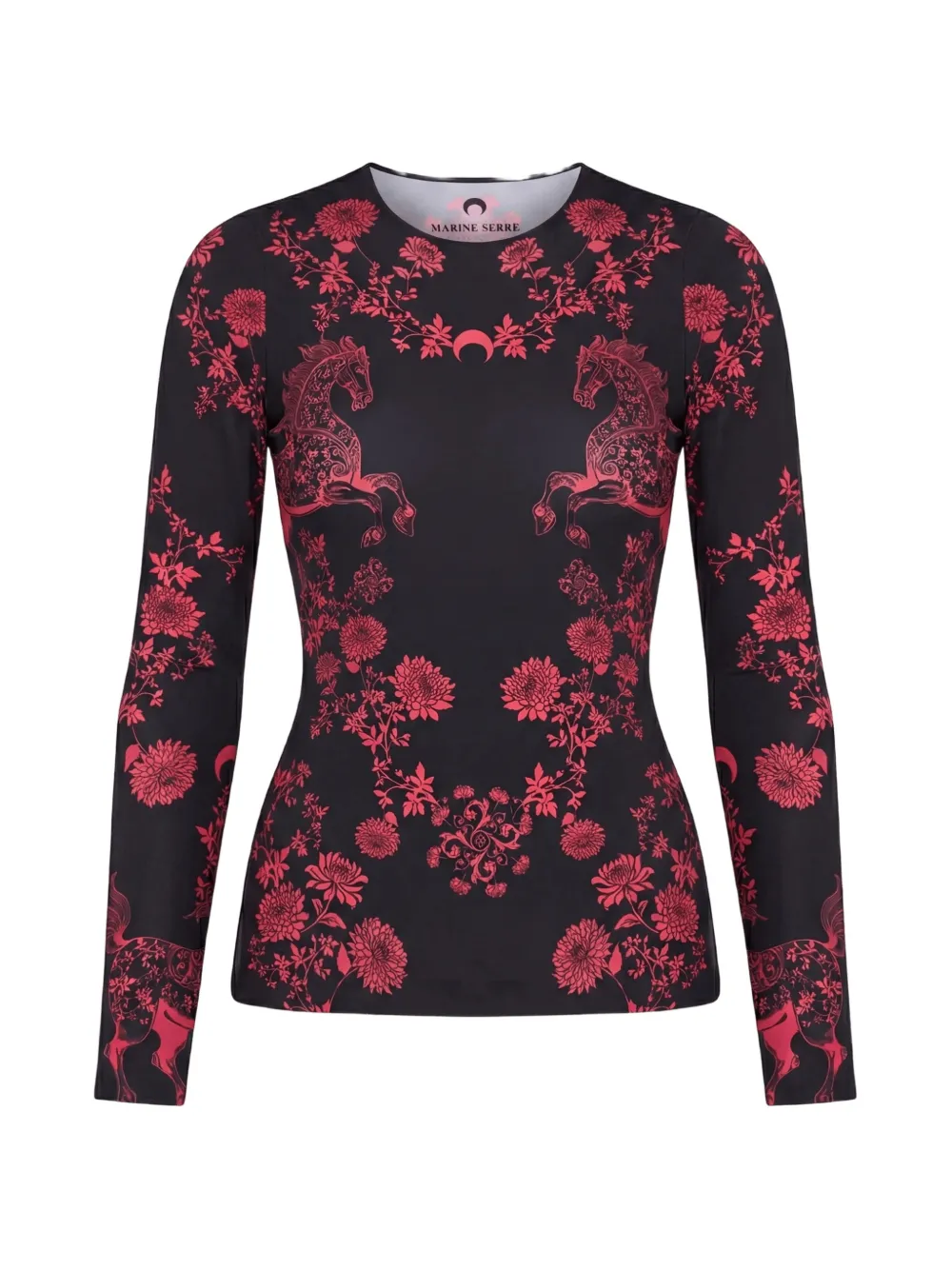 Длиннорукая футболка с принтом лошадей Marine Serre, черный
Длиннорукая футболка с принтом лошадей Marine Serre, черный