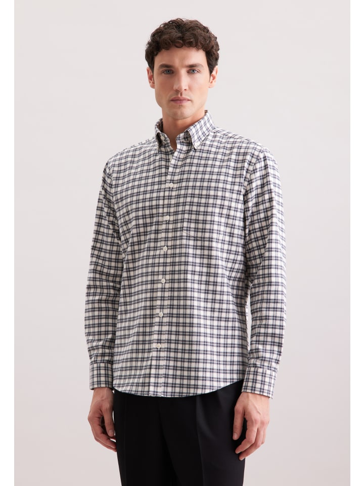 Рубашка фланелевая обычного размера серого цвета Seidensticker
Рубашка фланелевая обычного размера серого цвета Seidensticker