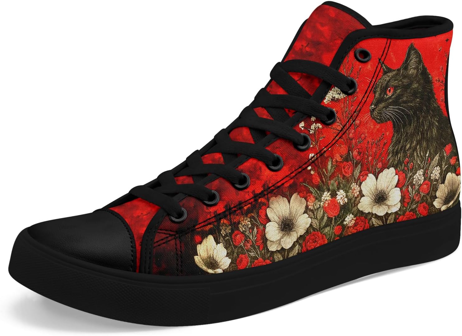 Женские и мужские винтажные высокие кеды с цветочным принтом на тканевой основе, темный стиль, коттеджкор, шнуровка, повседневная обувь, модные кроссовки для уличного стиля Coolcustomize, красный
Женские и мужские винтажные высокие кеды с цветочным принтом на тканевой основе, темный стиль, коттеджкор, шнуровка, повседневная обувь, модные кроссовки для уличного стиля Coolcustomize, красный