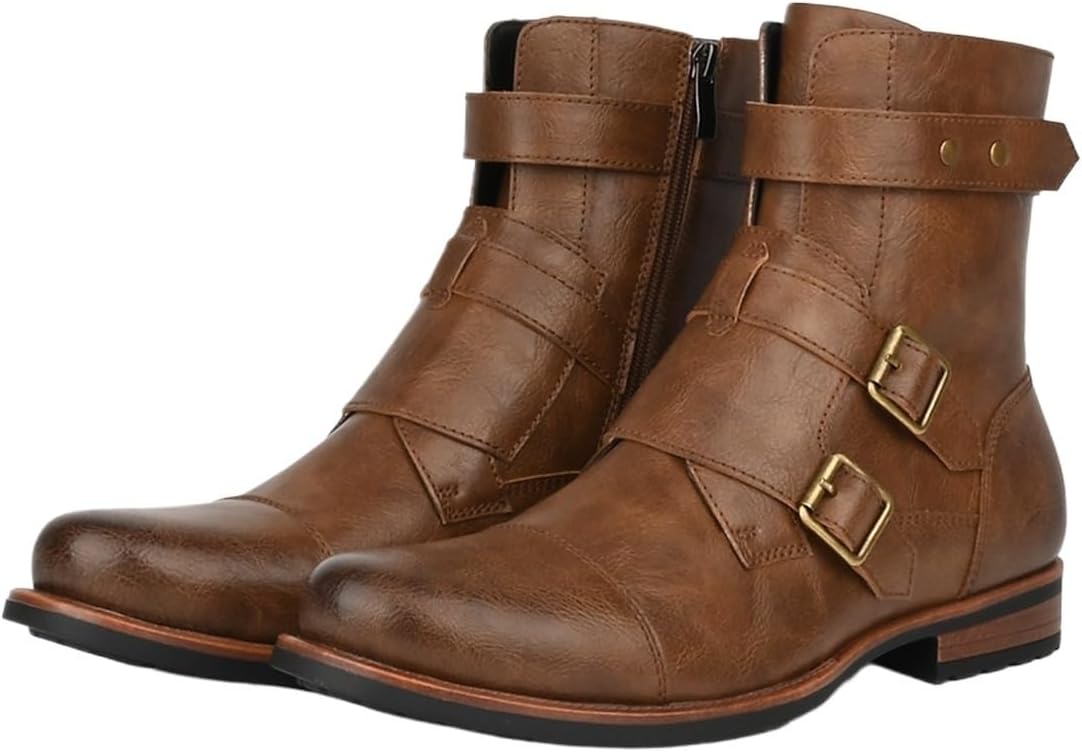 Мужские кожаные ботинки Челси, байкерские с боковой молнией, водонепроницаемые, противоскользящие и износостойкие голые ботинки, повседневная обувь в ретро-стиле Zestrelax, коричневый
Мужские кожаные ботинки Челси, байкерские с боковой молнией, водонепроницаемые, противоскользящие и износостойкие голые ботинки, повседневная обувь в ретро-стиле Zestrelax, коричневый