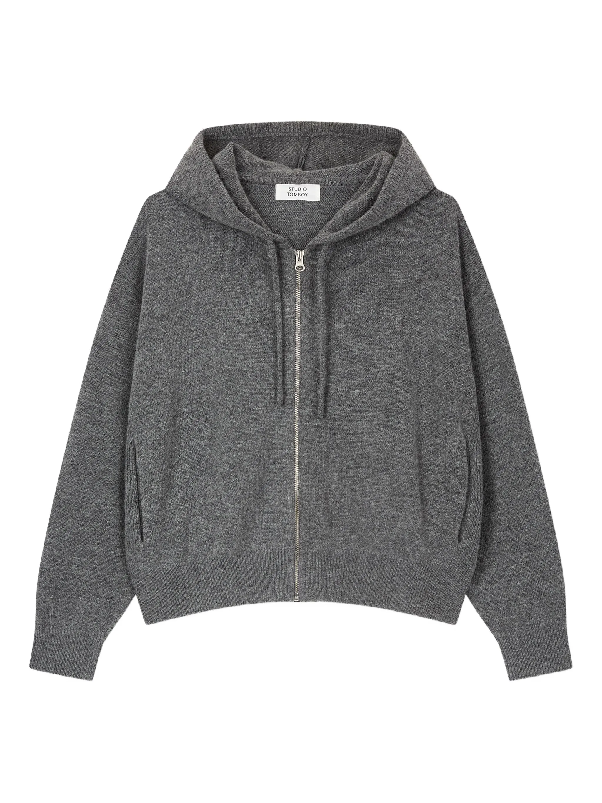 Худи на молнии с вышитым логотипом Studio Tomboy, серый
Худи на молнии с вышитым логотипом Studio Tomboy, серый