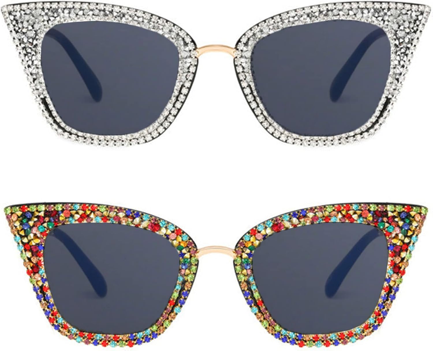 Солнцезащитные очки Willochra Diamond для женщин, с бриллиантами и стразами, в стиле «кошачий глаз», винтажные, для вечеринок, с защитой от УФ-излучения, 2pcs-colorful&white
Солнцезащитные очки Willochra Diamond для женщин, с бриллиантами и стразами, в стиле «кошачий глаз», винтажные, для вечеринок, с защитой от УФ-излучения, 2pcs-colorful&white