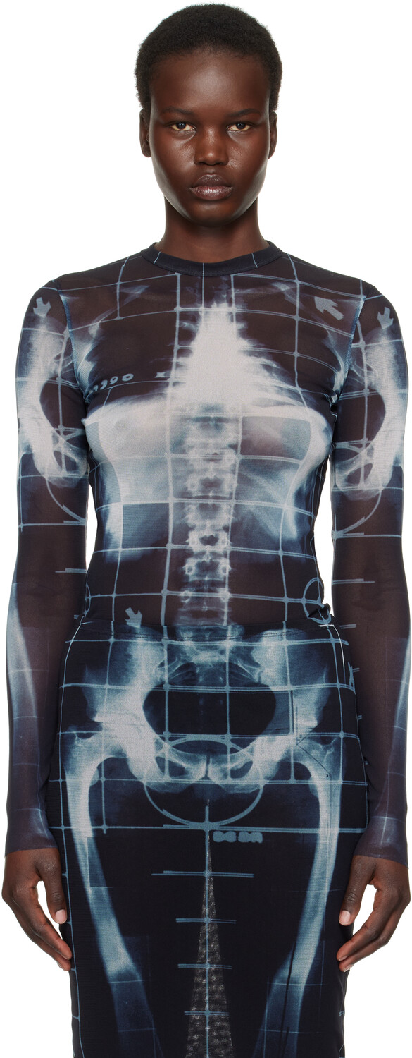 Футболка 'The queletor' черно-синяя Jean Paul Gaultier
Футболка 'The queletor' черно-синяя Jean Paul Gaultier