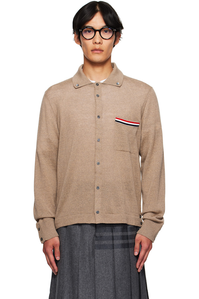 Мериносовая шерсть джерси длинный рукав Thom Browne, коричневый
Мериносовая шерсть джерси длинный рукав Thom Browne, коричневый