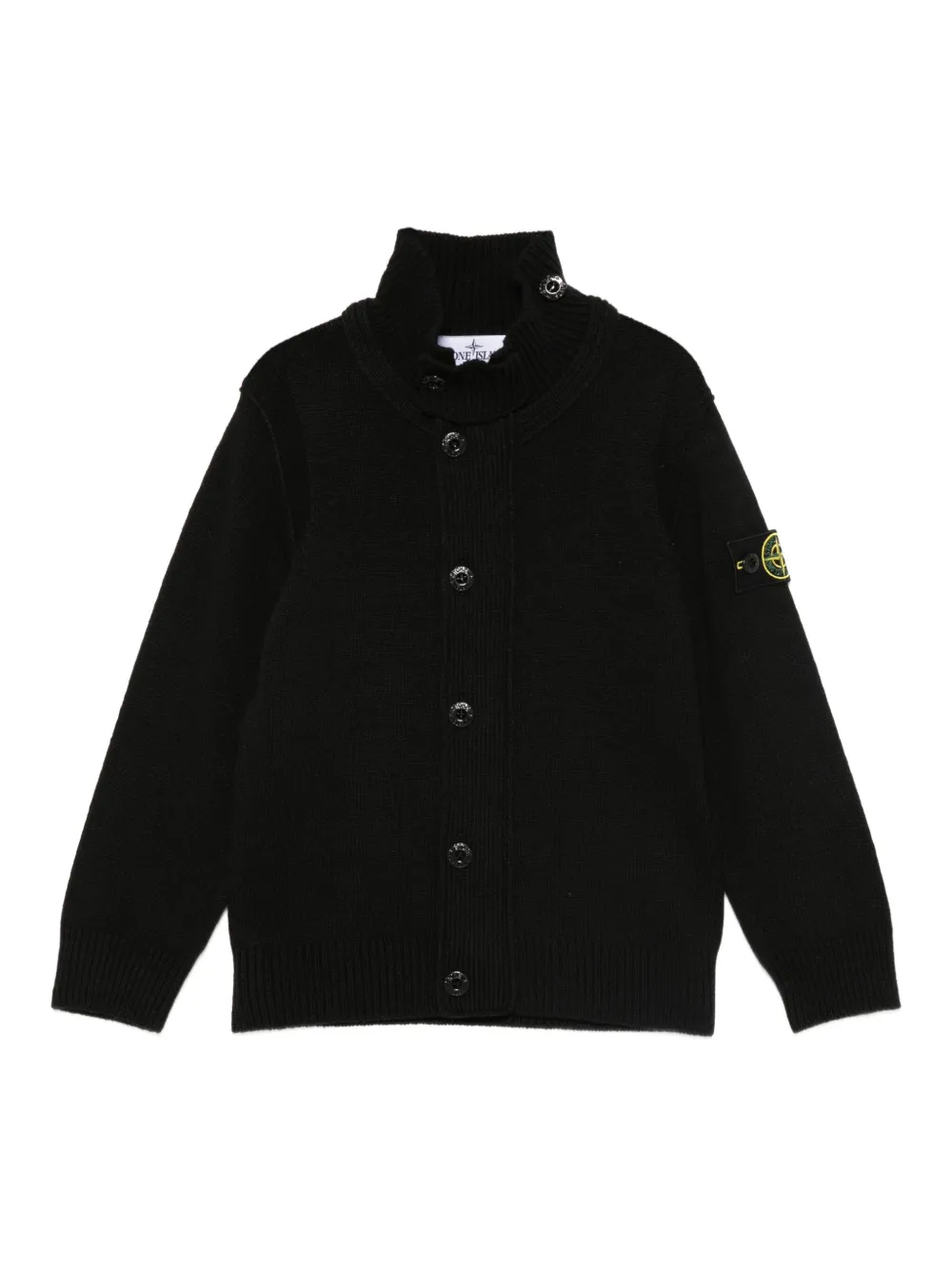 Кардиган на пуговицах с высоким воротником Stone Island Junior, черный
Кардиган на пуговицах с высоким воротником Stone Island Junior, черный