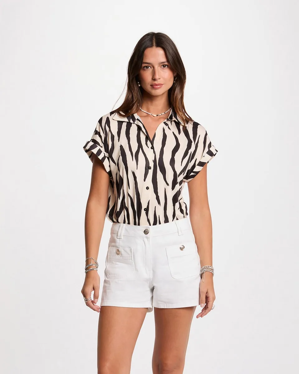 Женская блузка с коротким рукавом Morgan, бежевый/коричневый
Женская блузка с коротким рукавом Morgan, бежевый/коричневый