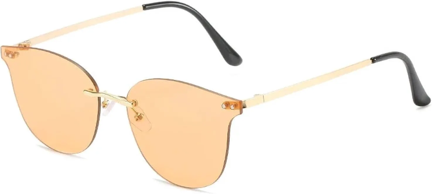 Модные солнцезащитные очки без оправы для женщин и мужчин в винтажном стиле с заклепками, летние, для путешествий, с защитой от УФ-излучения UV400 generic, Gold Tea
Модные солнцезащитные очки без оправы для женщин и мужчин в винтажном стиле с заклепками, летние, для путешествий, с защитой от УФ-излучения UV400 generic, Gold Tea