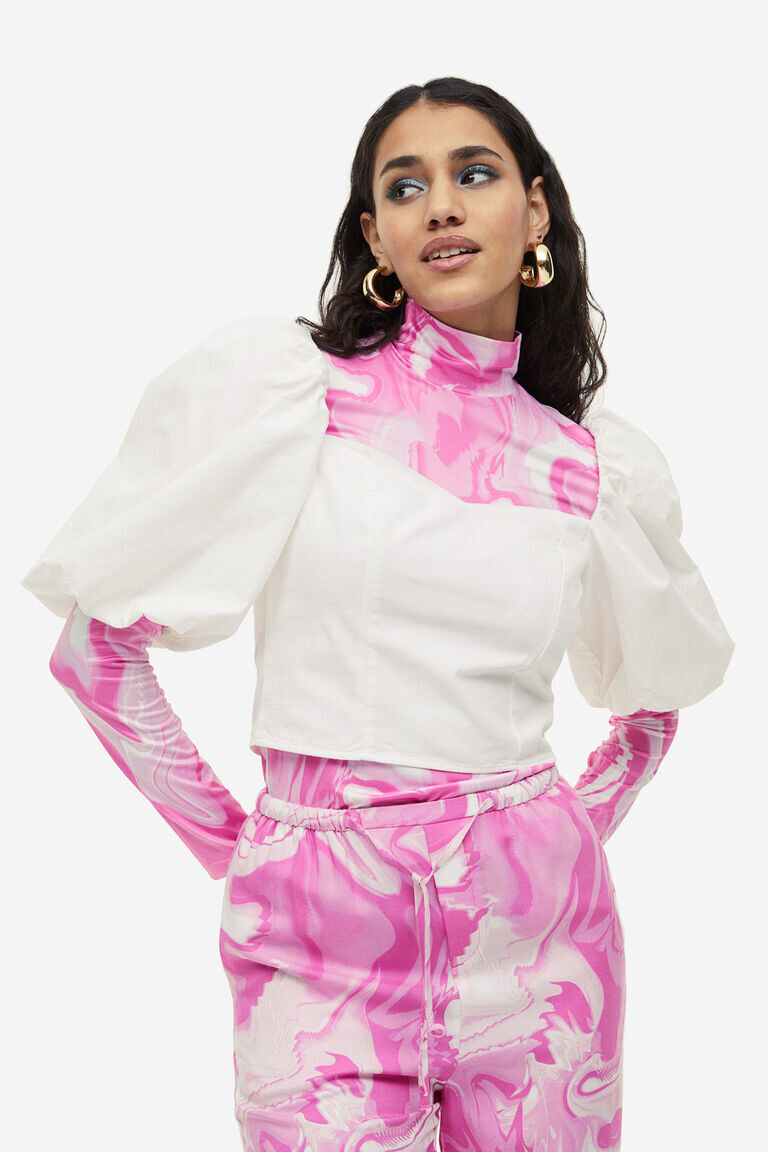 Блузка из поплина с пышными рукавами H&M, бежевый
Блузка из поплина с пышными рукавами H&M, бежевый