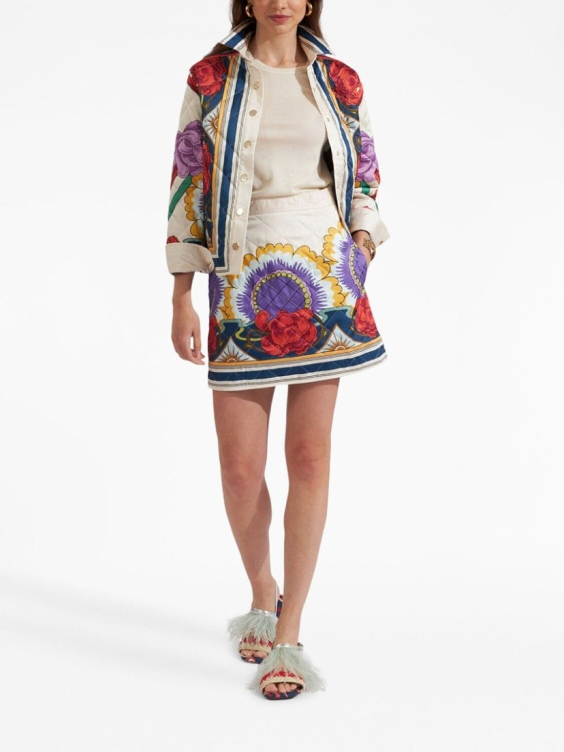 La DoubleJ стеганая куртка Edie с цветочным принтом, белый
La DoubleJ стеганая куртка Edie с цветочным принтом, белый