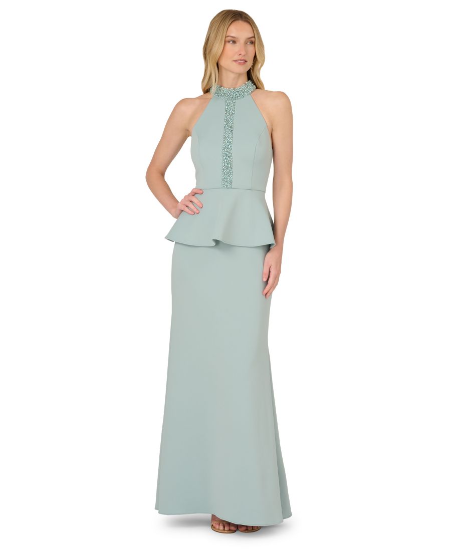 Женское платье с бисером и воротником-халтером Adrianna Papell, Aqua Dust
Женское платье с бисером и воротником-халтером Adrianna Papell, Aqua Dust