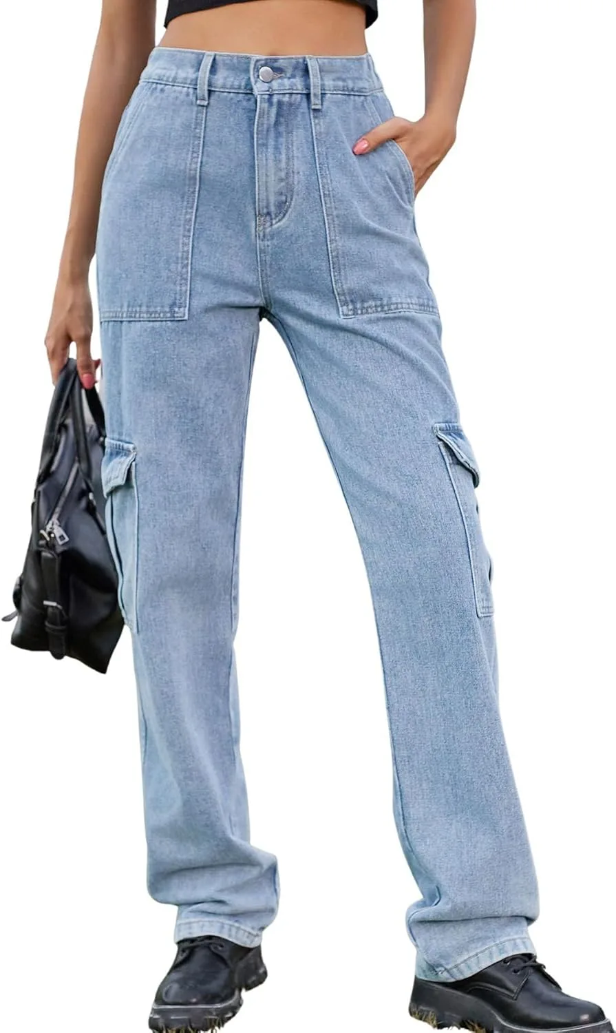 Женские винтажные джинсы-карго с высокой талией и прямыми штанинами CHARTOU
Женские винтажные джинсы-карго с высокой талией и прямыми штанинами CHARTOU