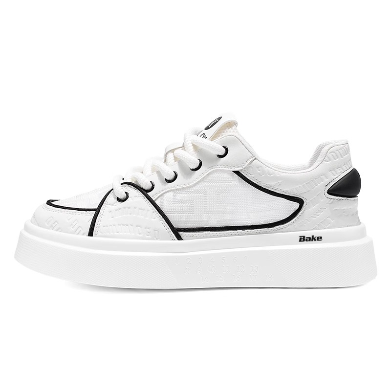 BAKE Скользоустойчивые, износостойкие, дышащие мужские скейтерские кроссовки лоу-топ бело-черные, цвет White Black
BAKE Скользоустойчивые, износостойкие, дышащие мужские скейтерские кроссовки лоу-топ бело-черные, цвет White Black