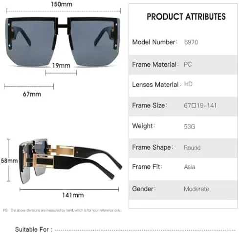 Солнцезащитные очки без оправы для женщин, винтажные солнцезащитные очки без оправы для мужчин, модные солнцезащитные очки с плоской верхней частью MTZJH, Gray
Солнцезащитные очки без оправы для женщин, винтажные солнцезащитные очки без оправы для мужчин, модные солнцезащитные очки с плоской верхней частью MTZJH, Gray