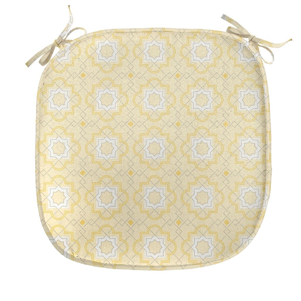 Подушка для обеденного стула ABAKUHAUS Quatrefoil, решетка girih, декоративная водонепроницаемая подушка с ремнями для кухонных сидений, 40 см x 40 см, бело-желтая горчица
Подушка для обеденного стула ABAKUHAUS Quatrefoil, решетка girih, декоративная водонепроницаемая подушка с ремнями для кухонных сидений, 40 см x 40 см, бело-желтая горчица