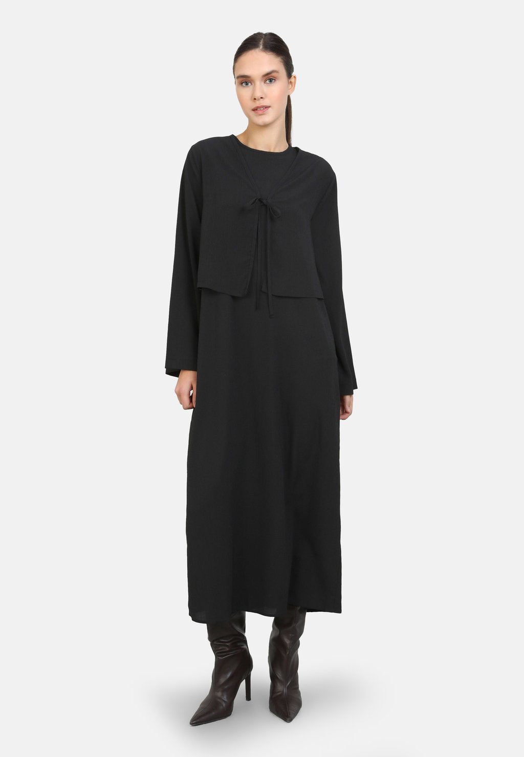 Кардиган REFKA - Maxi dress Modanisa, черный 
Кардиган REFKA - Maxi dress Modanisa, черный