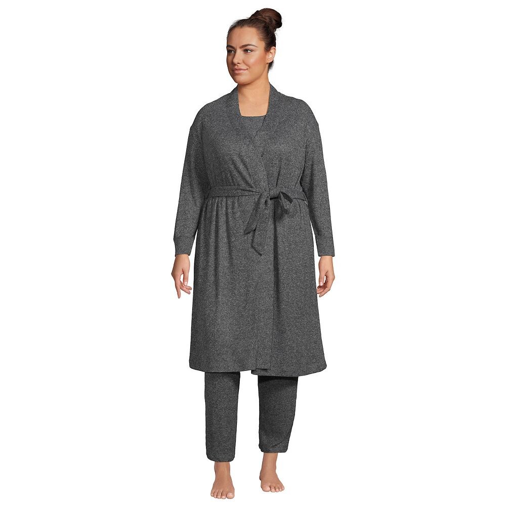 Уютная женская пижама больших размеров Lands' End из 3 предметов: пижамный топ, пижамные штаны и халат для сна, цвет Gray Melange
Уютная женская пижама больших размеров Lands' End из 3 предметов: пижамный топ, пижамные штаны и халат для сна, цвет Gray Melange