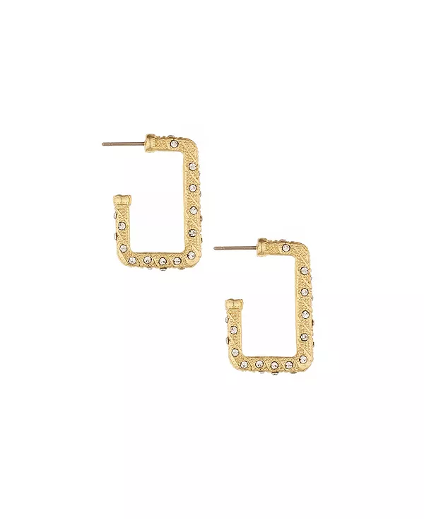 Прямоугольные серьги-кольца с паве из 18-каратного золота Ettika, gold
Прямоугольные серьги-кольца с паве из 18-каратного золота Ettika, gold
