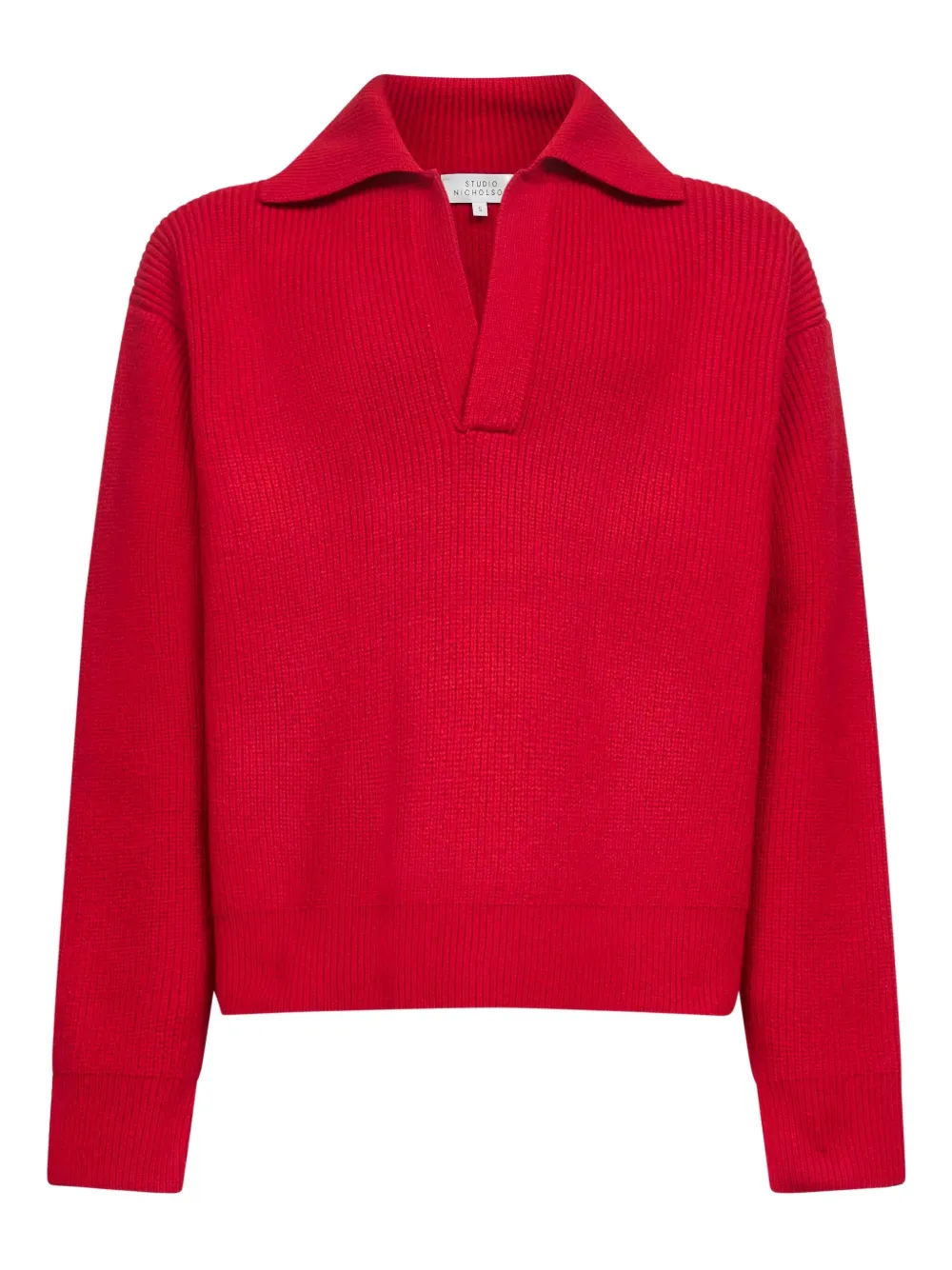 Рифленый свитер Nash с открытым воротником-поло Studio Nicholson, красный
Рифленый свитер Nash с открытым воротником-поло Studio Nicholson, красный