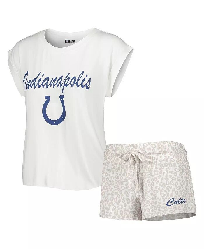 Женский комплект для сна из белой и кремовой трикотажной футболки и шорт Indianapolis Colts Montana Concepts Sport, белый
Женский комплект для сна из белой и кремовой трикотажной футболки и шорт Indianapolis Colts Montana Concepts Sport, белый
