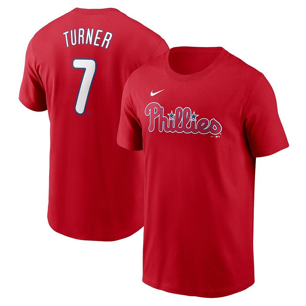 Мужская футболка Nike Trea Turner Red Philadelphia Phillies Fuse с именем и номером, цвет Phl Red
Мужская футболка Nike Trea Turner Red Philadelphia Phillies Fuse с именем и номером, цвет Phl Red