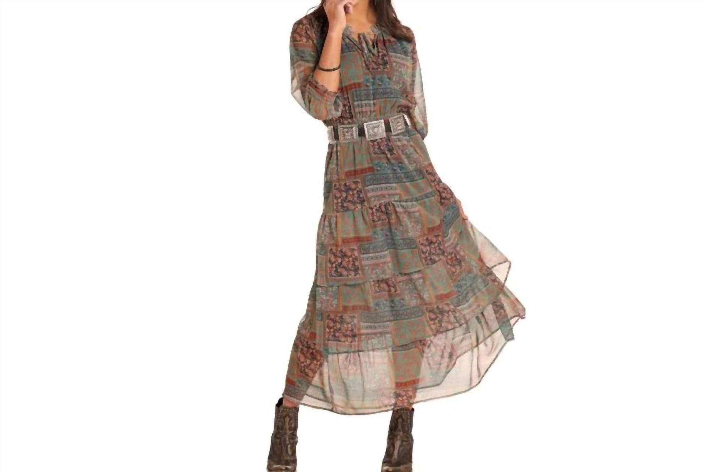 Женское многоярусное платье оливкового цвета Panhandle
Женское многоярусное платье оливкового цвета Panhandle