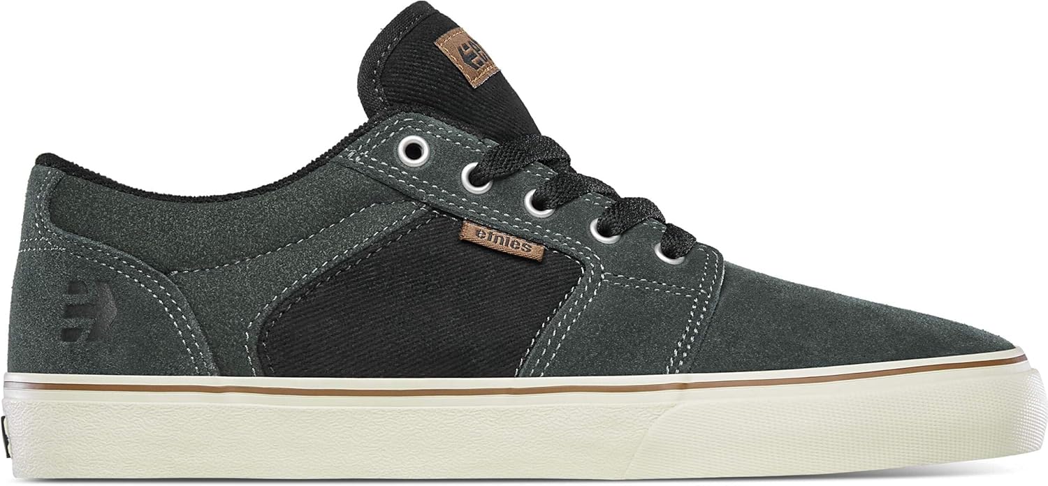 Кроссовки Etnies Barge LS - Классический скейтбордистский стиль, узкий вулканизированный силуэт, массивный бронированный воротник, усиленная вулканизация, амортизация, повседневные кроссовки, зелено-черные
Кроссовки Etnies Barge LS - Классический скейтбордистский стиль, узкий вулканизированный силуэт, массивный бронированный воротник, усиленная вулканизация, амортизация, повседневные кроссовки, зелено-черные