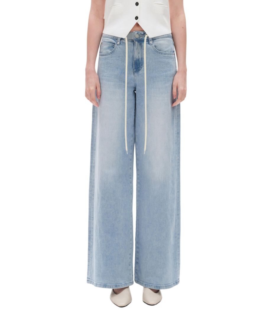 Женские джинсы с высокой посадкой, завязками, свободным кроем и широкими штанинами BAYEAS, Light blue wash
Женские джинсы с высокой посадкой, завязками, свободным кроем и широкими штанинами BAYEAS, Light blue wash