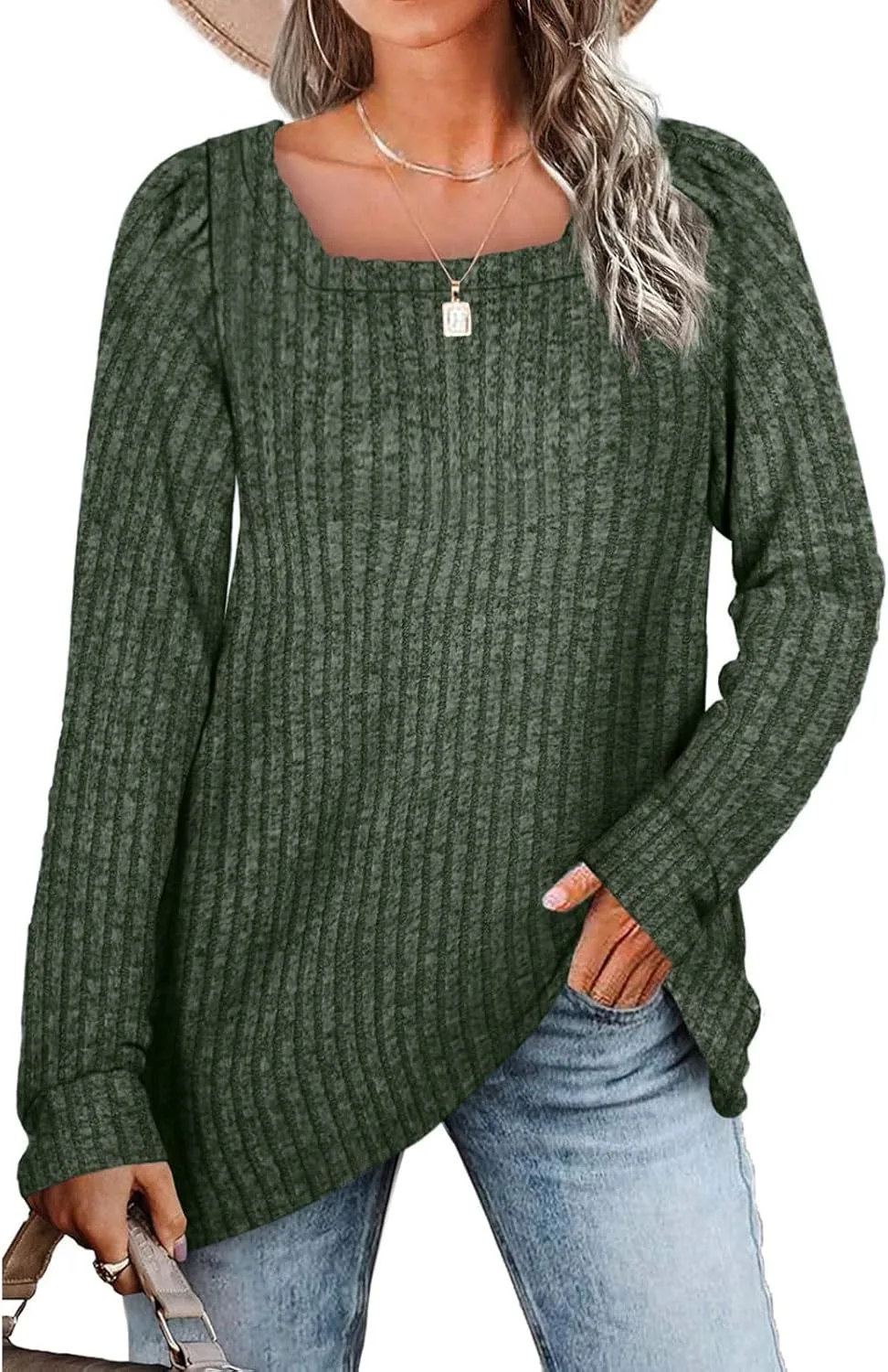 Свитер для женщин Ribbed Knit с длинным рукавом и квадратным вырезом Shusuen
Свитер для женщин Ribbed Knit с длинным рукавом и квадратным вырезом Shusuen