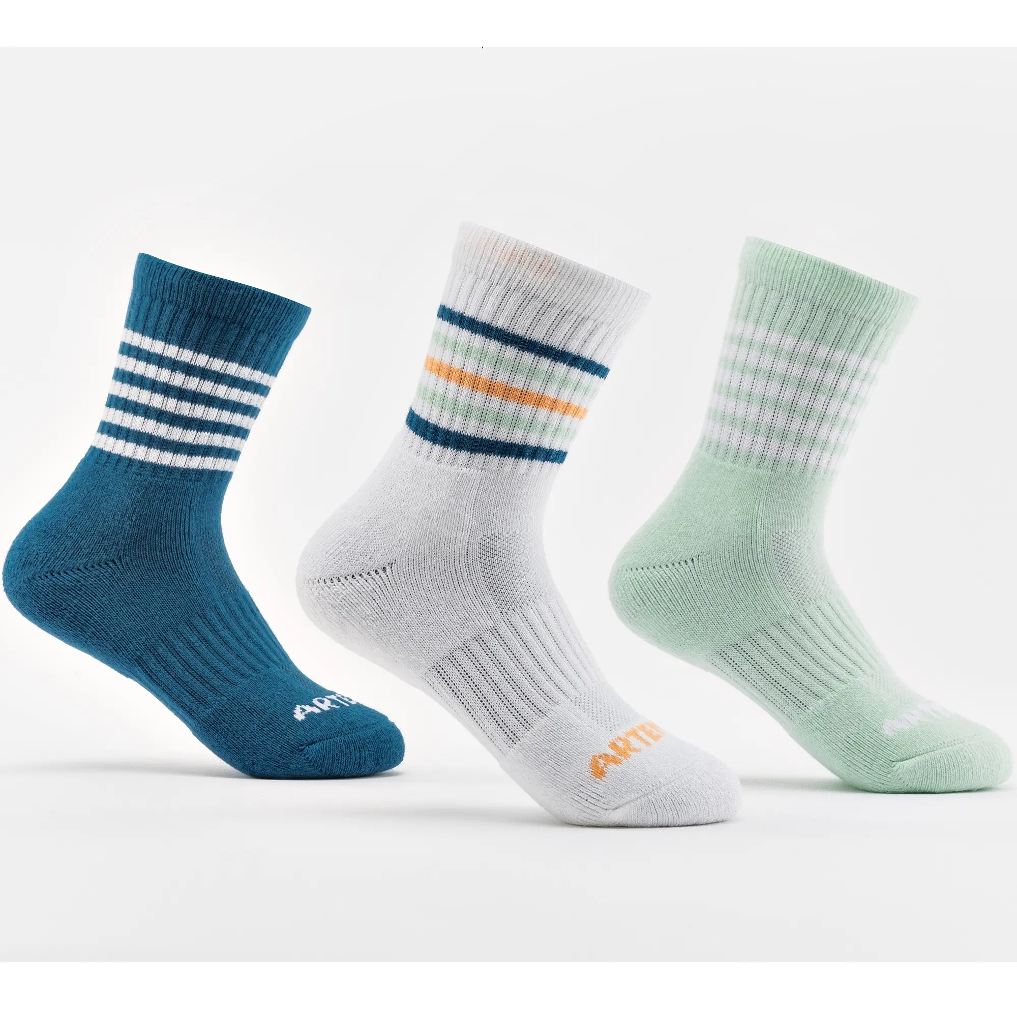 Детские высокие спортивные носки RS500 три пары — зелёный/белый/бирюзовый Decathlon
Детские высокие спортивные носки RS500 три пары — зелёный/белый/бирюзовый Decathlon