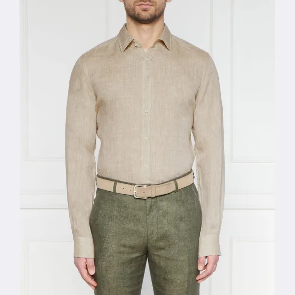 Рубашка льняная 13-го размера в форме W Windsor, бежевый
Рубашка льняная 13-го размера в форме W Windsor, бежевый