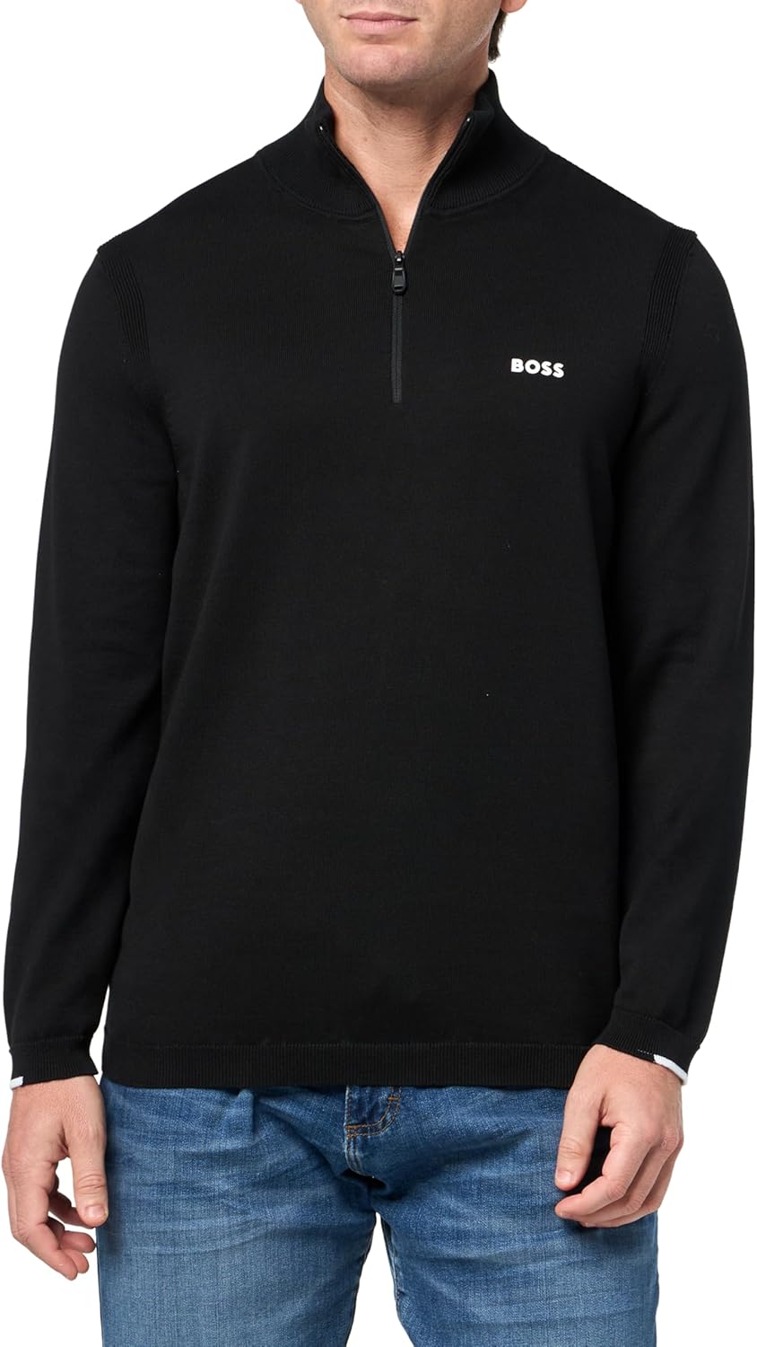 BOSS мужской свитер с четвертью молнии Tech Flex Cotton Stretch, Black Gloss
BOSS мужской свитер с четвертью молнии Tech Flex Cotton Stretch, Black Gloss