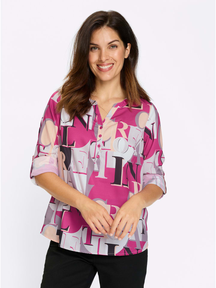 Блузка с длинными рукавами в цвете фуксии и светло-серого цвета с принтом Sieh an!
Блузка с длинными рукавами в цвете фуксии и светло-серого цвета с принтом Sieh an!