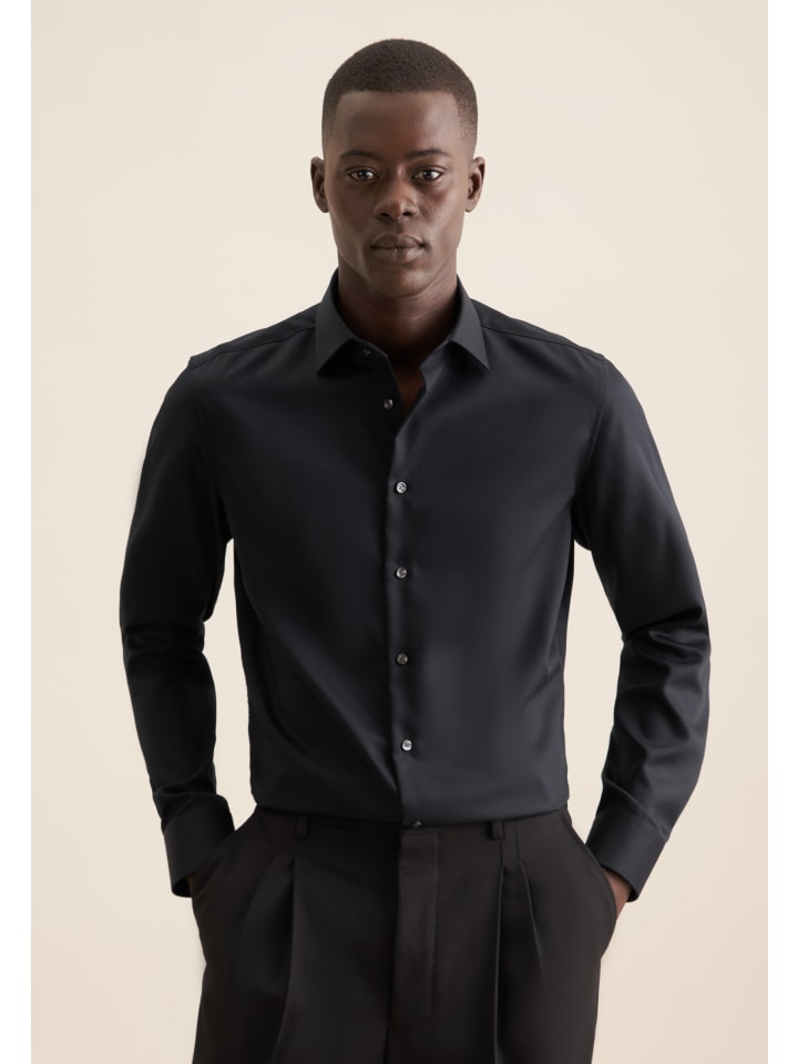 Рубашка Seidensticker, черный 
Рубашка Seidensticker, черный