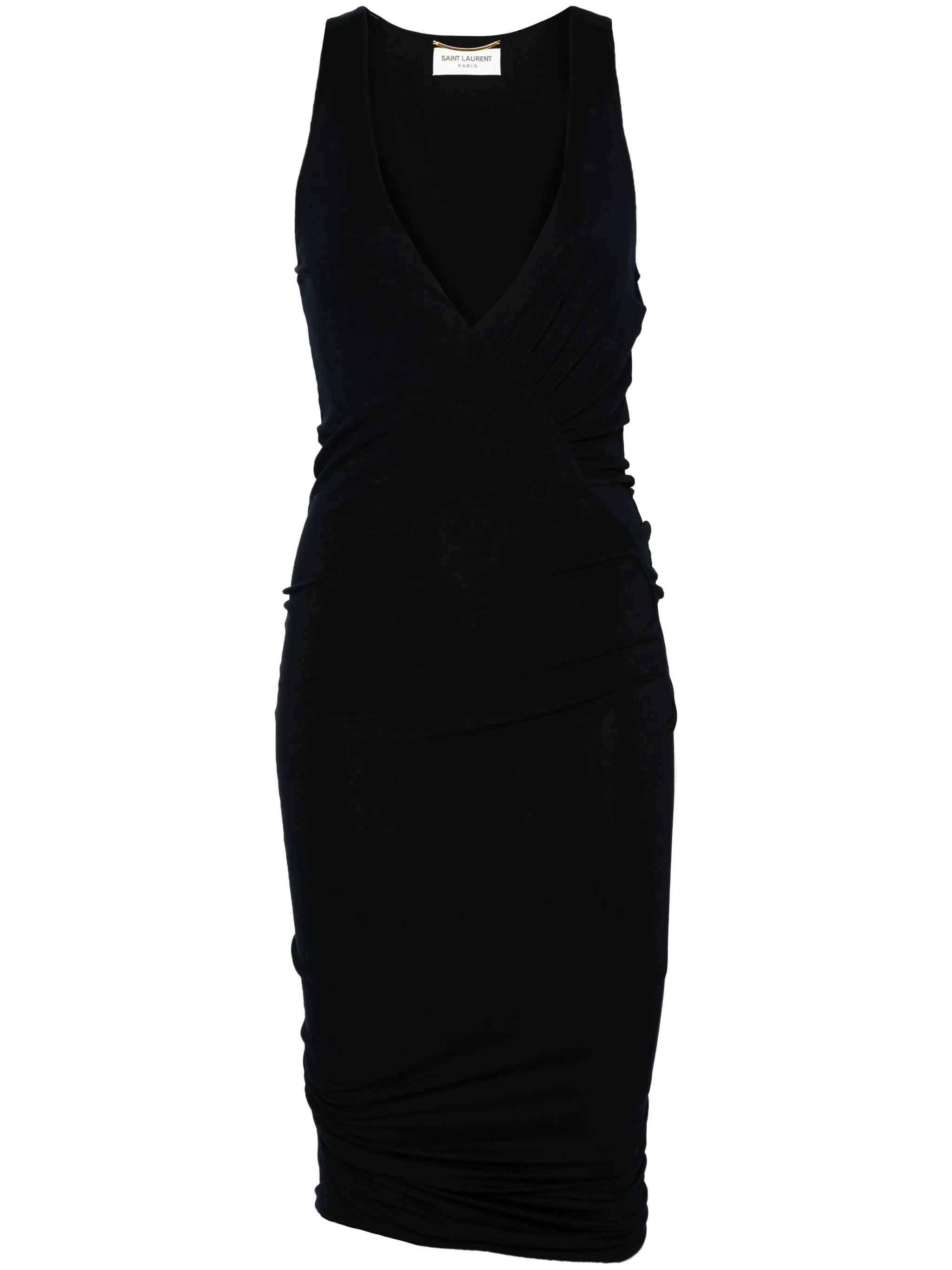 Платье мини с V-образным вырезом и сборками Saint Laurent, синий
Платье мини с V-образным вырезом и сборками Saint Laurent, синий