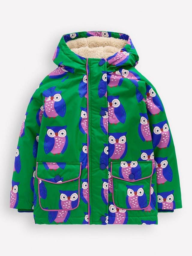 Детская куртка с принтом совы на подкладке из шерпы Mini Boden, Green
Детская куртка с принтом совы на подкладке из шерпы Mini Boden, Green