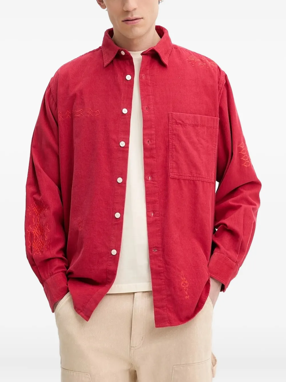 Вышитая вельветовая рубашка Desigual, красный
Вышитая вельветовая рубашка Desigual, красный