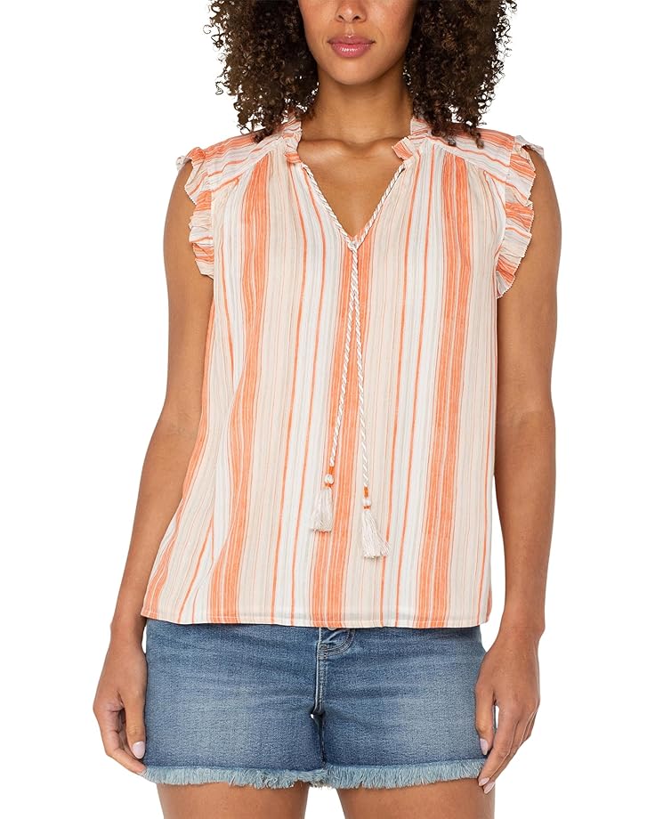 Блуза Liverpool Los Angeles Short Sleeve Woven Blouse W/Ties & Ruffles, цвет Orange Tan Stripe
Блуза Liverpool Los Angeles Short Sleeve Woven Blouse W/Ties & Ruffles, цвет Orange Tan Stripe