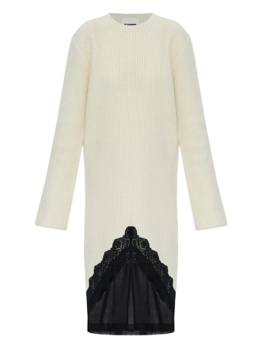 Платье миди с кружевными вставками Jil Sander, кремовый
Платье миди с кружевными вставками Jil Sander, кремовый