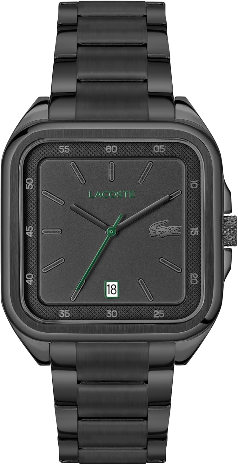 Lacoste.12.12 Up мужские кварцевые часы - прямоугольный корпус 39 мм - браслет-цепочка - аналоговый циферблат с тремя стрелками и функцией даты - культовый стиль - подарок для него, Black
Lacoste.12.12 Up мужские кварцевые часы - прямоугольный корпус 39 мм - браслет-цепочка - аналоговый циферблат с тремя стрелками и функцией даты - культовый стиль - подарок для него, Black