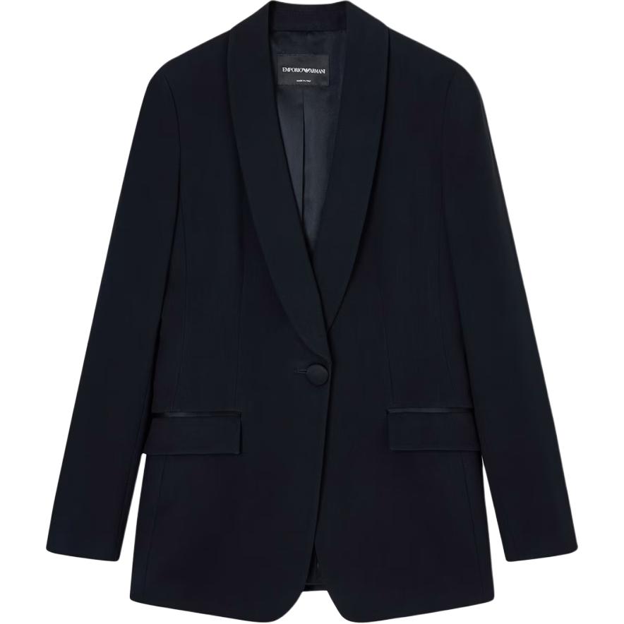 Однобортный блейзер из атласной изнанки EMPORIO ARMANI, черный
Однобортный блейзер из атласной изнанки EMPORIO ARMANI, черный